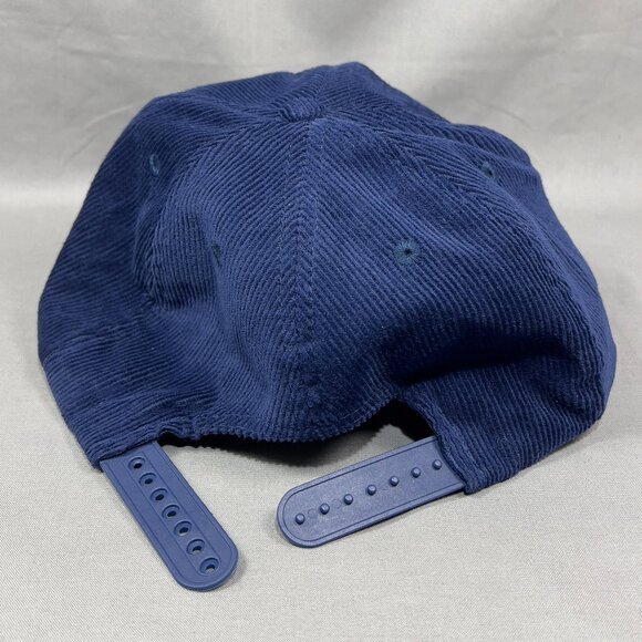 Vtg United Airlines Corduroy Snapback Hat Cap Blue Dorfman Pilot Fly Plane Mens - Picture 12 of 12